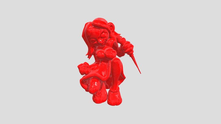 Warrior on Green Brick Wall 3D Model