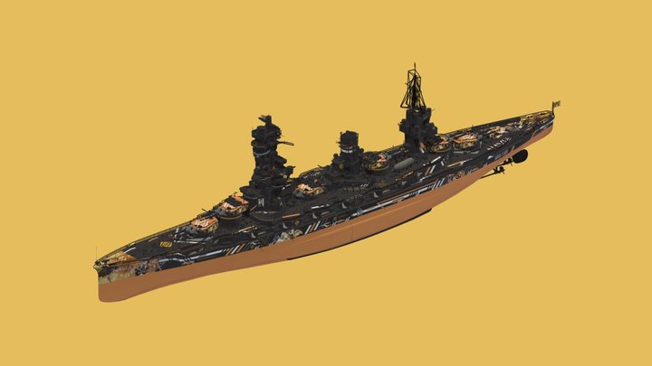 Battleship Fusou 3D Model