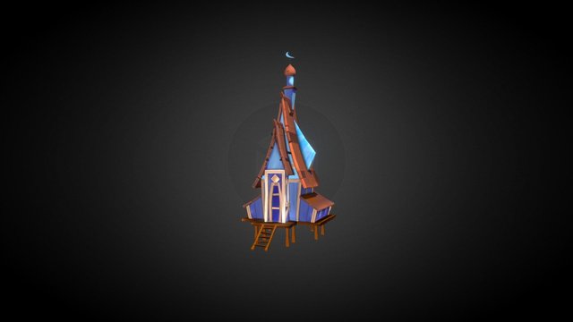 Wooden Moon House 3D Model