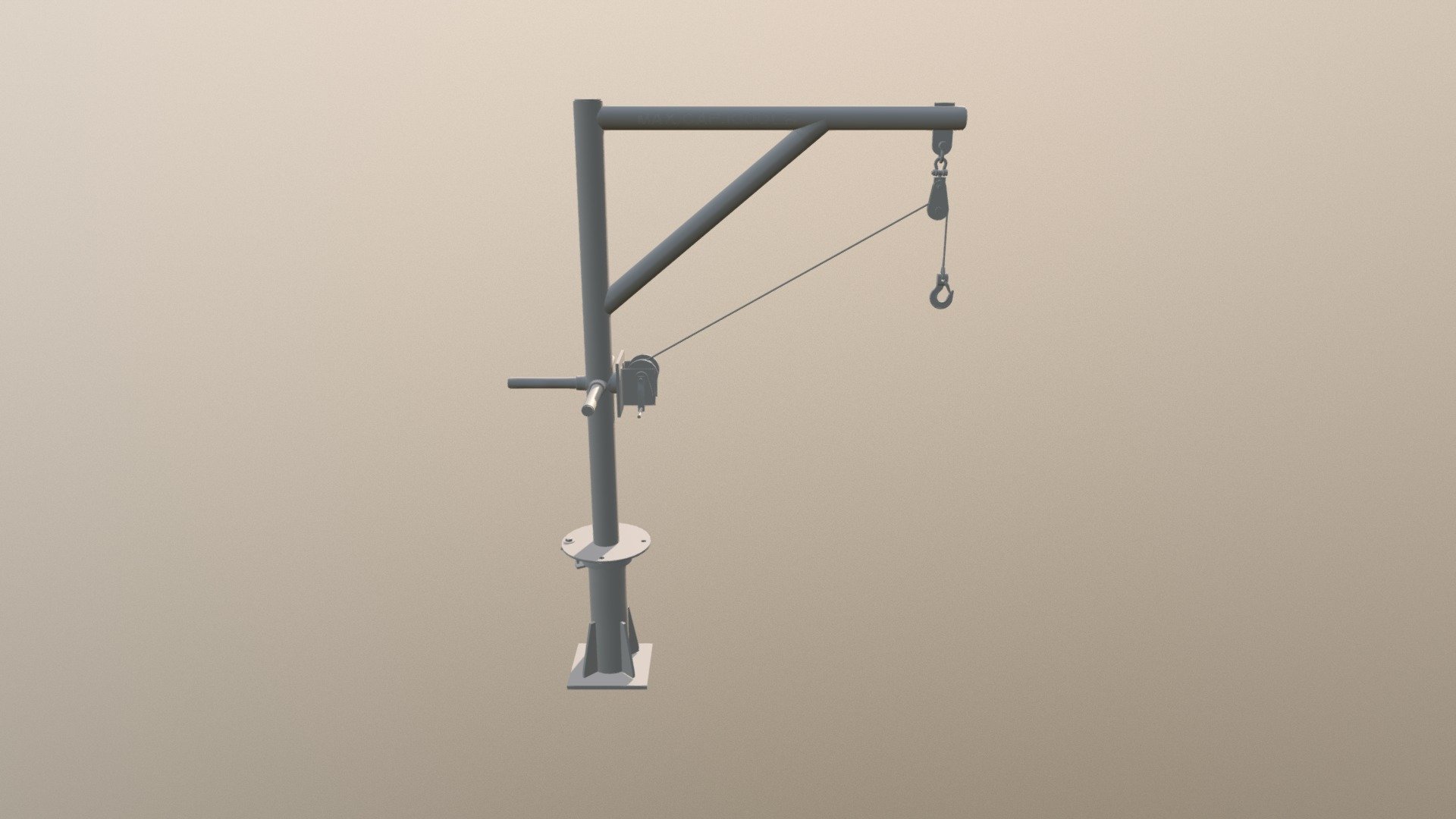 Davit Crane 3D render for BIM 3D model by Siriusservices [cfc0481