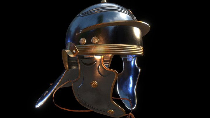 Roman Helmet Type J BRIGETIO 3D Model