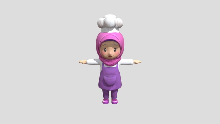Chef Hijabi Kid 3D Model