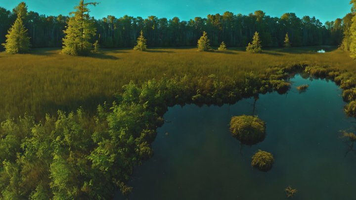 HDRI Swamp and Wetland Panorama M 3D Model