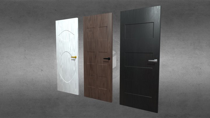 Door | Door with handle | Low poly doors | Двери 3D Model