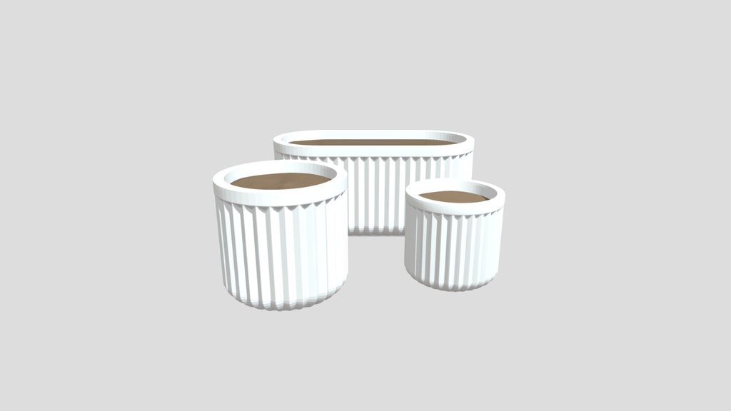 Three Fluted Planters