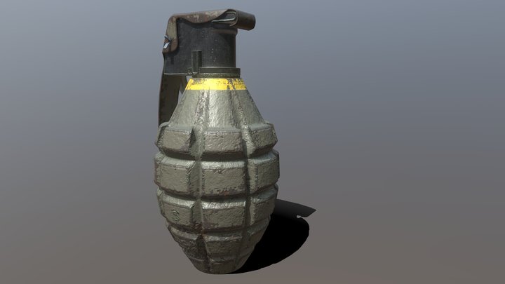 MKII Pineapple Grenade 3D Model