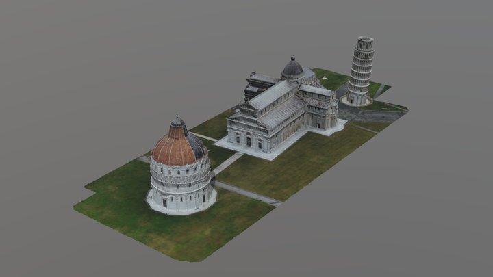 Piazza dei Miracoli Pisa, Italy 3D Model