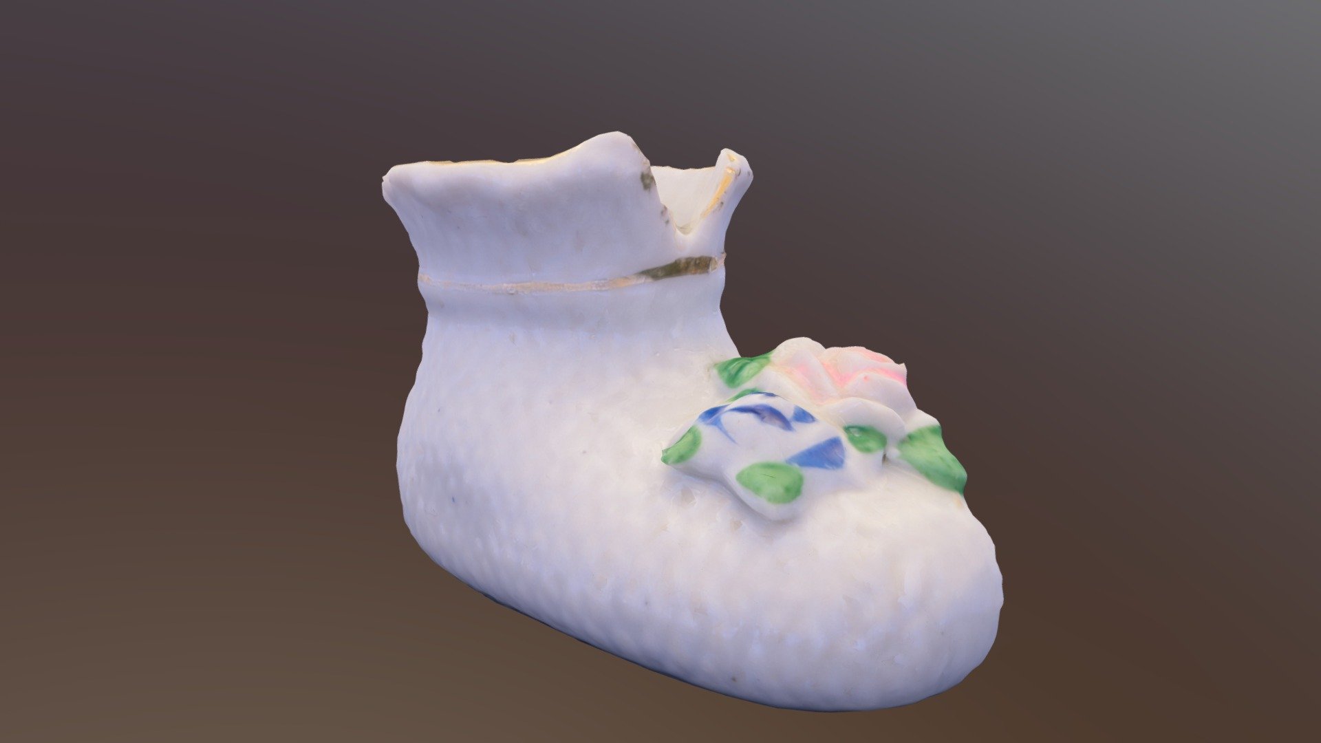 Glazed ceramic shoe