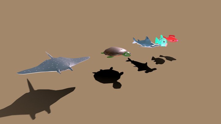 OCTOFORCE Sea Creatures 3D Model