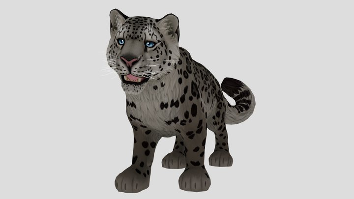 Snow Leopard 3D Model