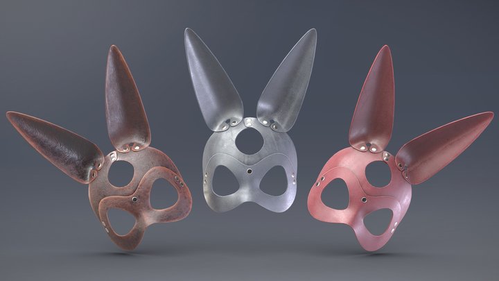 Leather bunny face mask - PBR VR Game Ready 3D Model
