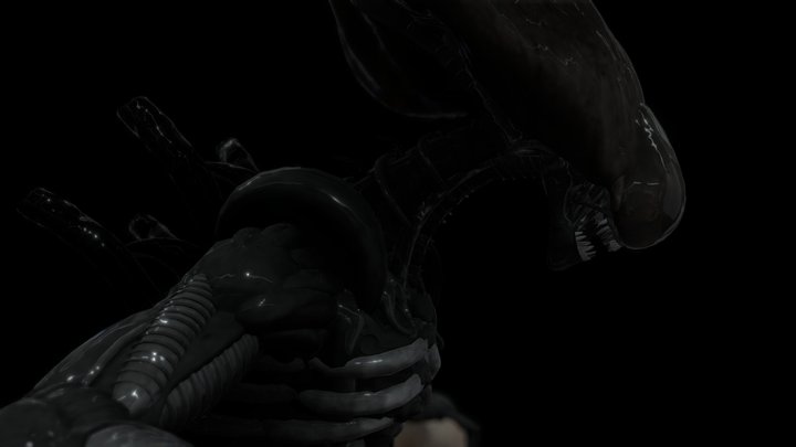 Prime Xenomorph in the Ancient Ruin 3D Model