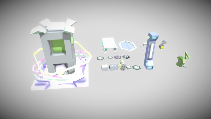 Alien Space Pack (Low Poly) 3D Model