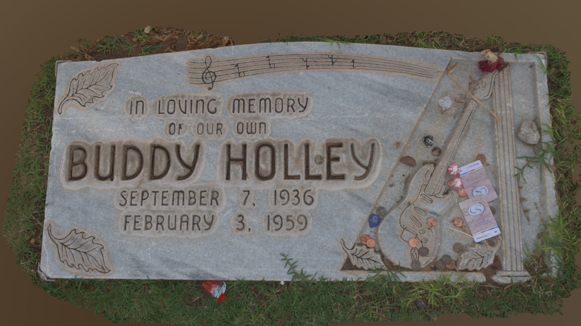 Buddy Holly Gravestone - 3D model by Stance Hurst (@Cacti3D) [cfd4242 ...