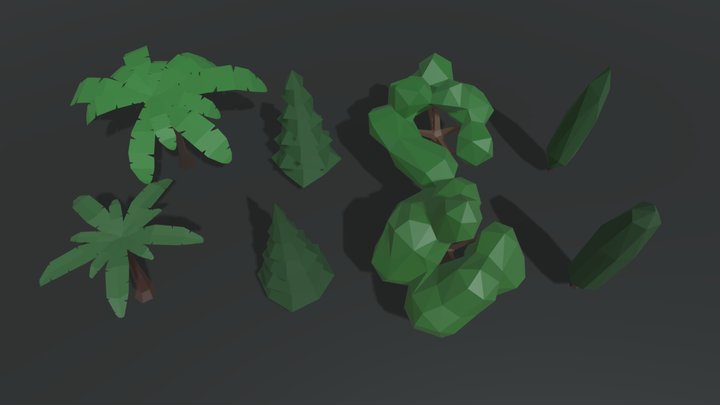 Low Poly - Trees Pack 3D Model