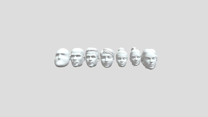 Blank Head Collection 3D Model