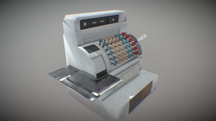 Old Cash Register_PBR 3D Model