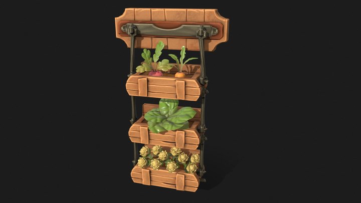 Modular Plant Shelf 3D Model