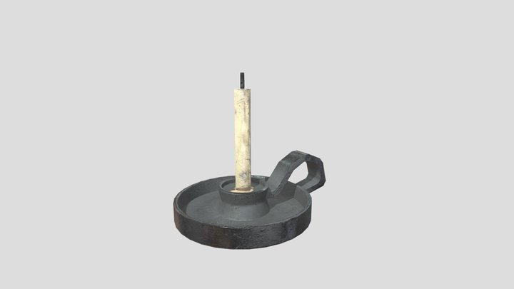 Medieval Candle free game ready Asset 3D Model