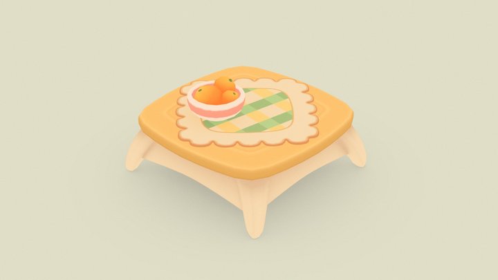 Cute stylized Table- low poly - game ready 3D Model
