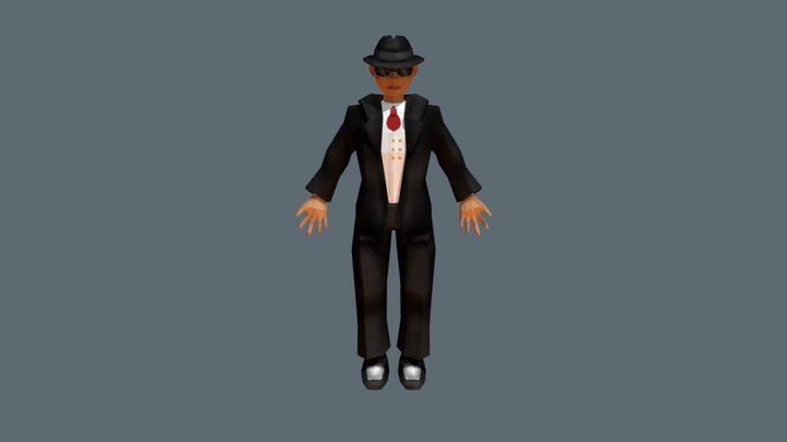 Low-poly NPC Set Bodyguard 3D Model