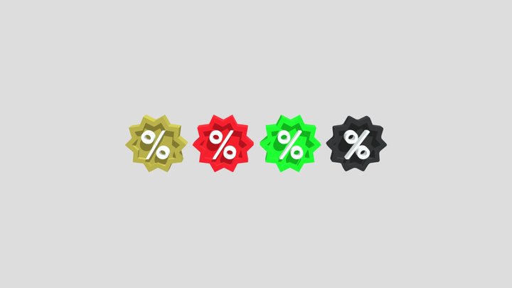 Offer labels in 4 colours 3D Model