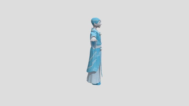 Blue Traditional Robe 3d Model