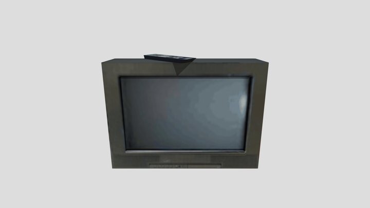 PSX Style Old TV w/ Remote Controller by draqonX 3D Model