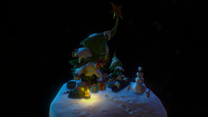 "Merry Christmas" in the forest 3D Model