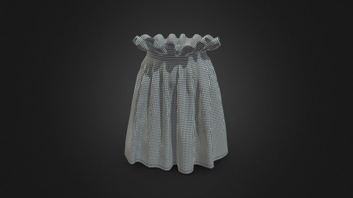 Check flared skirt 3D Model