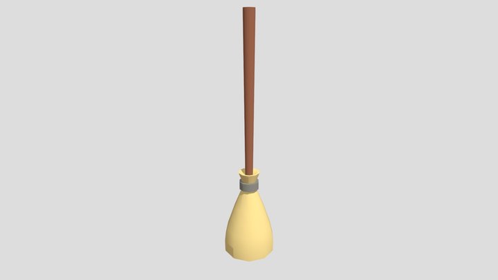 Low Poly Broom 3D Model