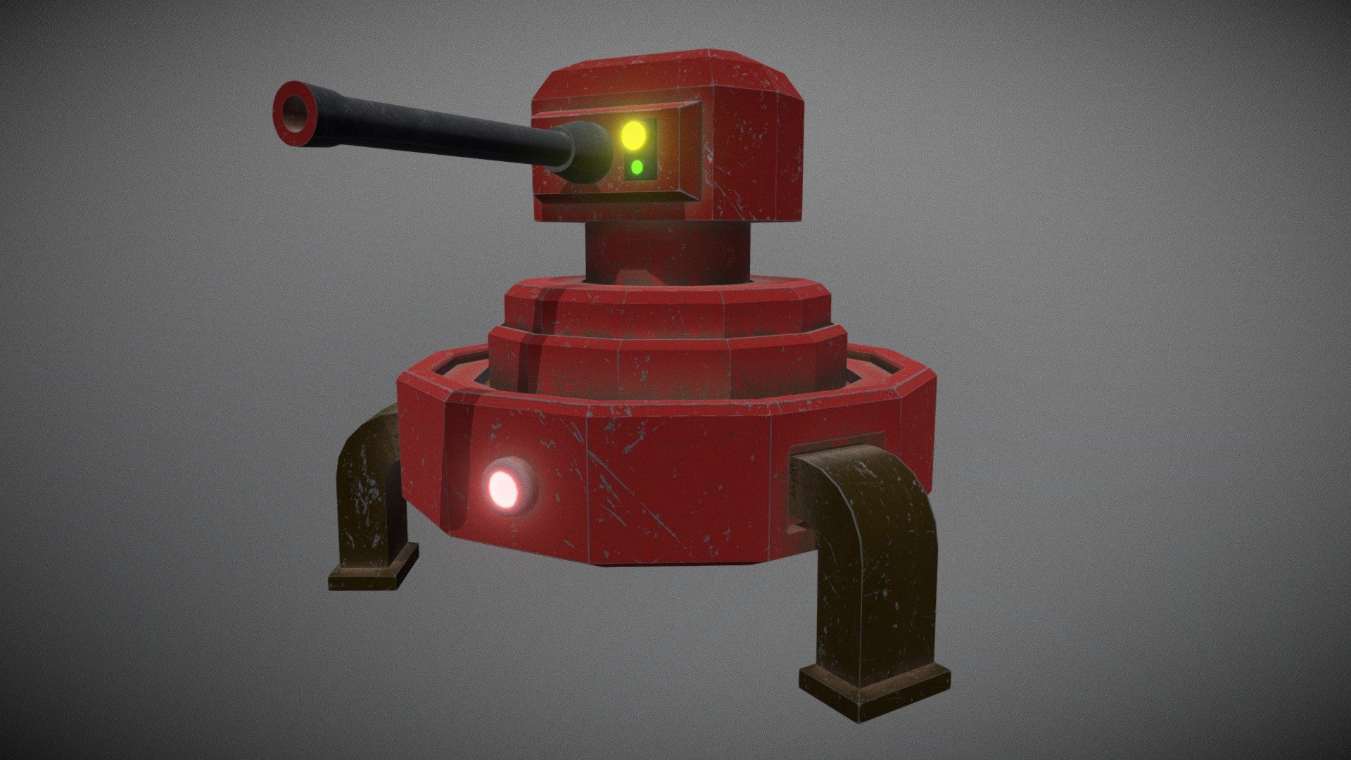 Towerdefense gun turret - single barrel - 3D model by Art-Teeves ...