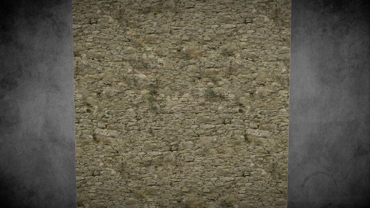 seamless texture - stone wall (with ivy) – Gratis 3D-model STL