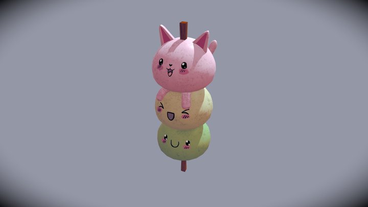 Kawaii Cat Kabobs 3D Model