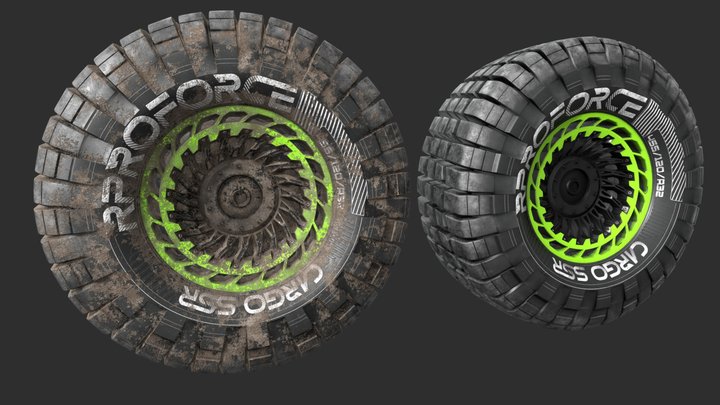 OFF ROAD TIRE / WHEEL 3D Model