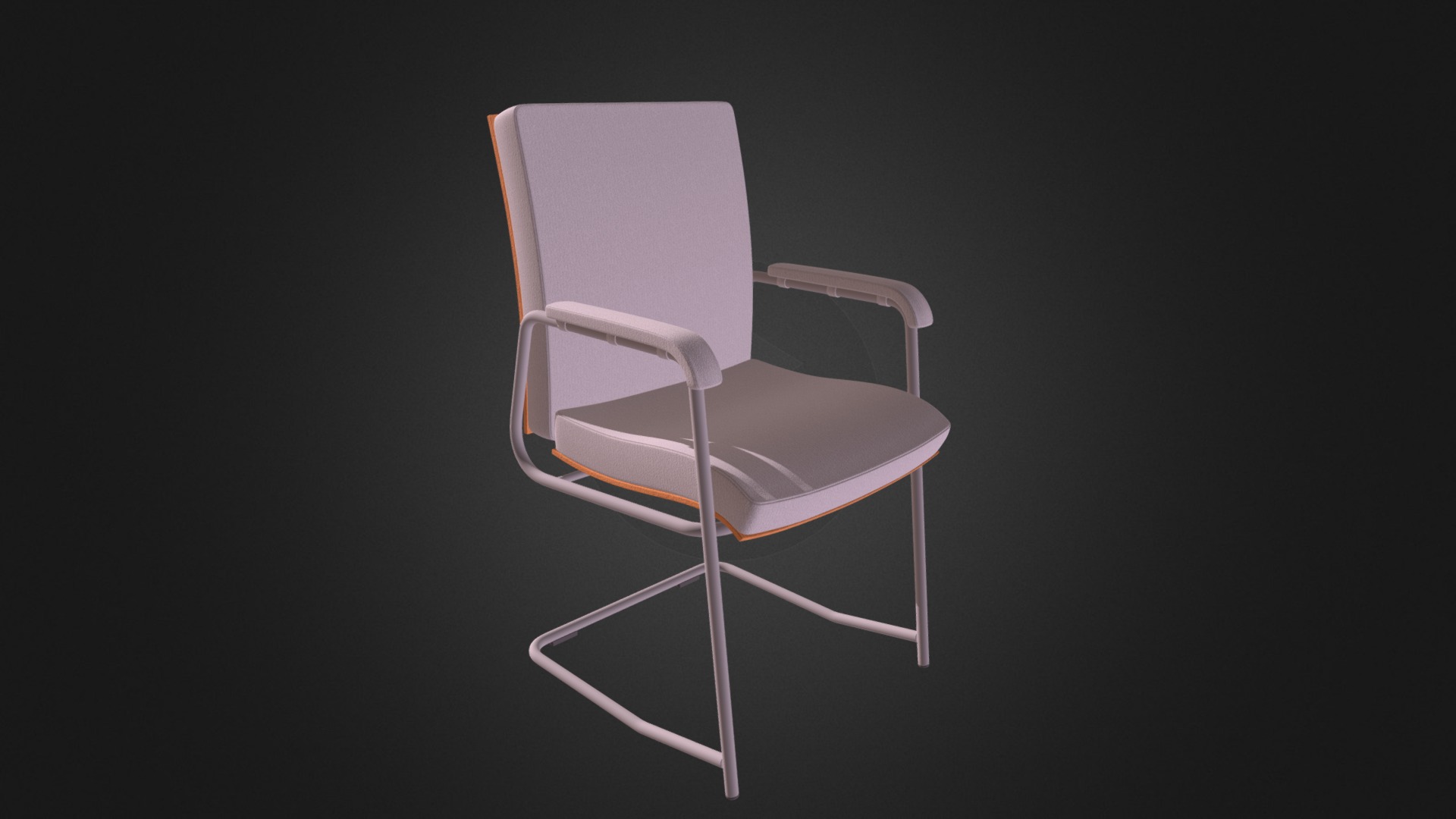 3D model Office Chair - This is a 3D model of the Office Chair. The 3D model is about a white chair with a black background.