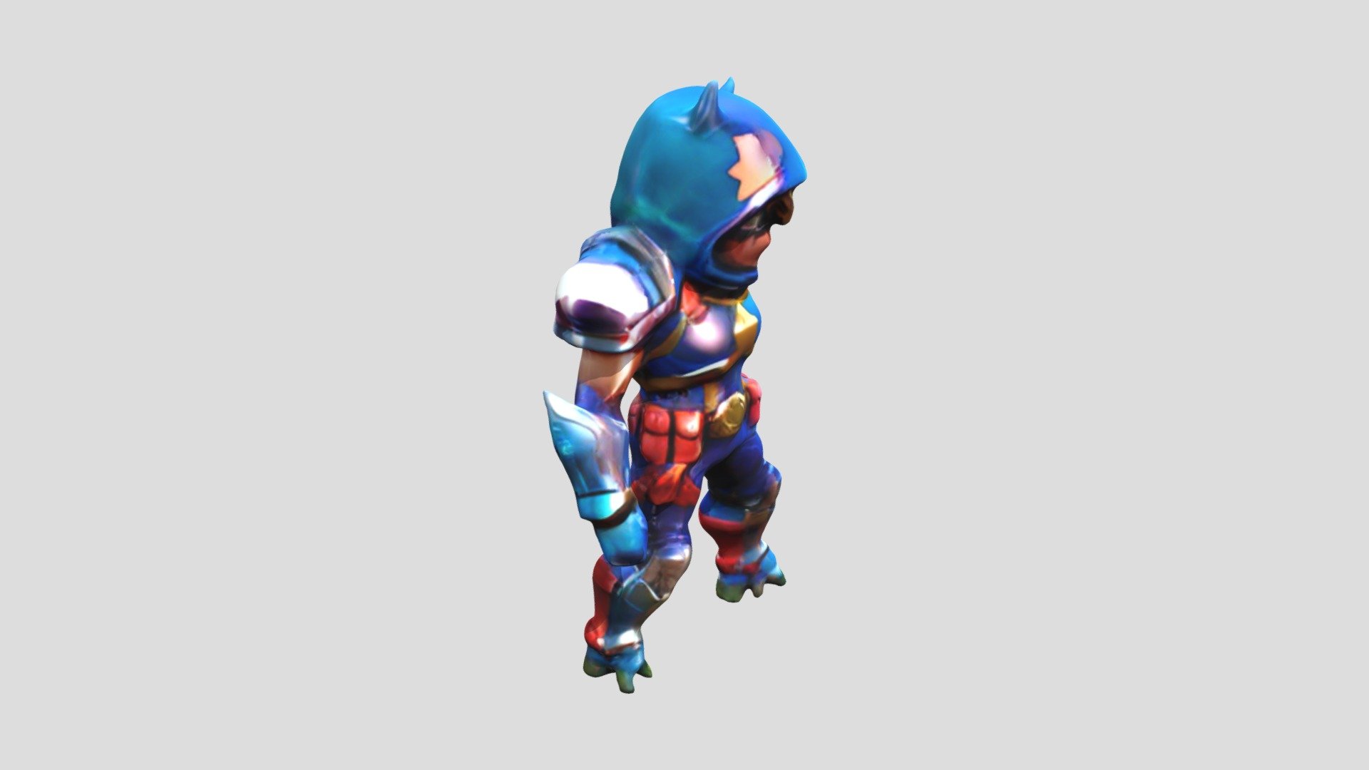 An adventurous character in blue armor stands co - Download Free 3D ...