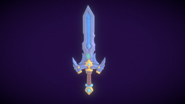 Low Poly Stylized Sword. Free to Download! 3D Model