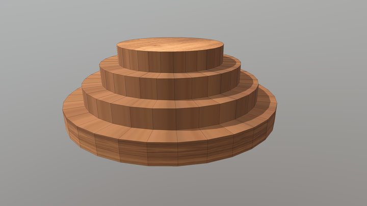 Rounded Low poly platform model 3D Model