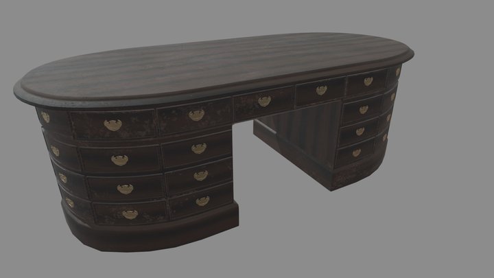 Underwater Library - Desk 3D Model
