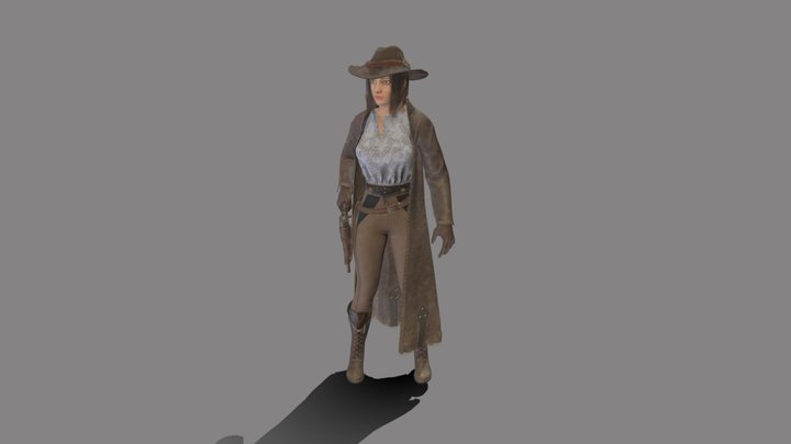 Girl hunter Low-poly 3D model 3D Model