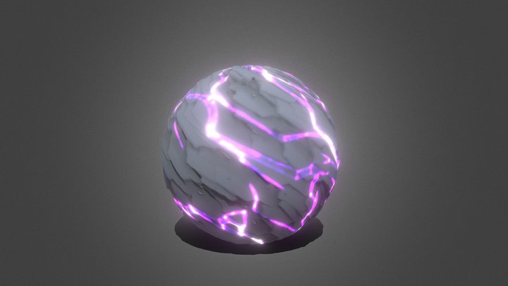 Stylized glowing rock 3D Model