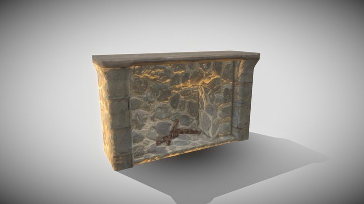 Medieval Fireplace 3D Model