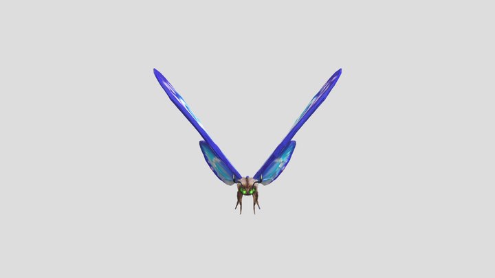 Luminous Moth Flutter 3D Model