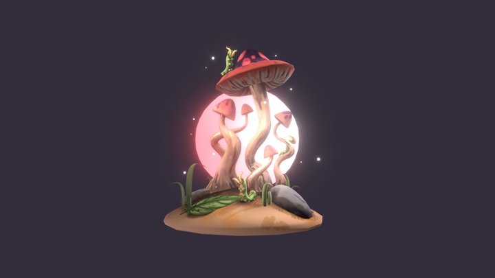Twilight mushrooms 3D Model