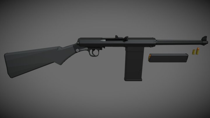 low-poly S&W M1940 Light Rifle – Free 3D Model STL
