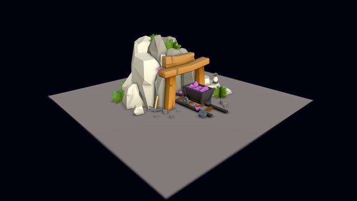 Small Cave (without UV and Textures) 3D Model