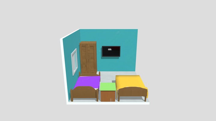 Quarto Isométrico 3D Model