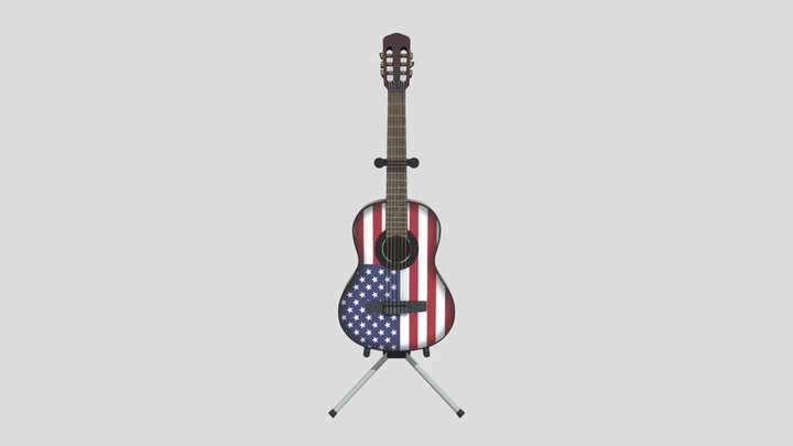 USA_ Guitar 3D Model