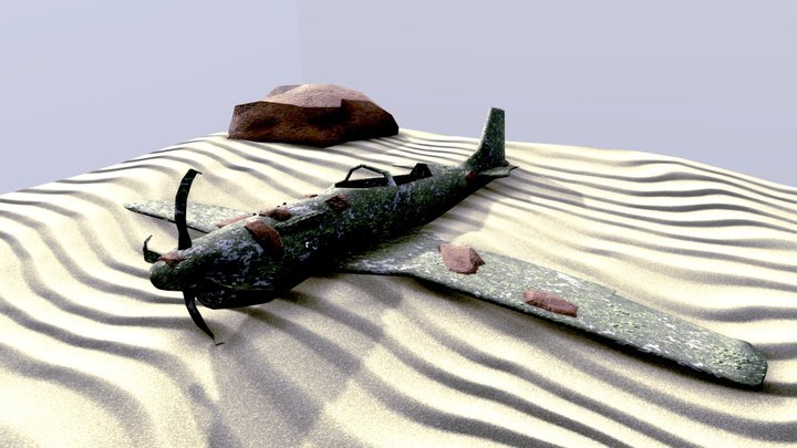 Underwater Plane Scene 3D Model